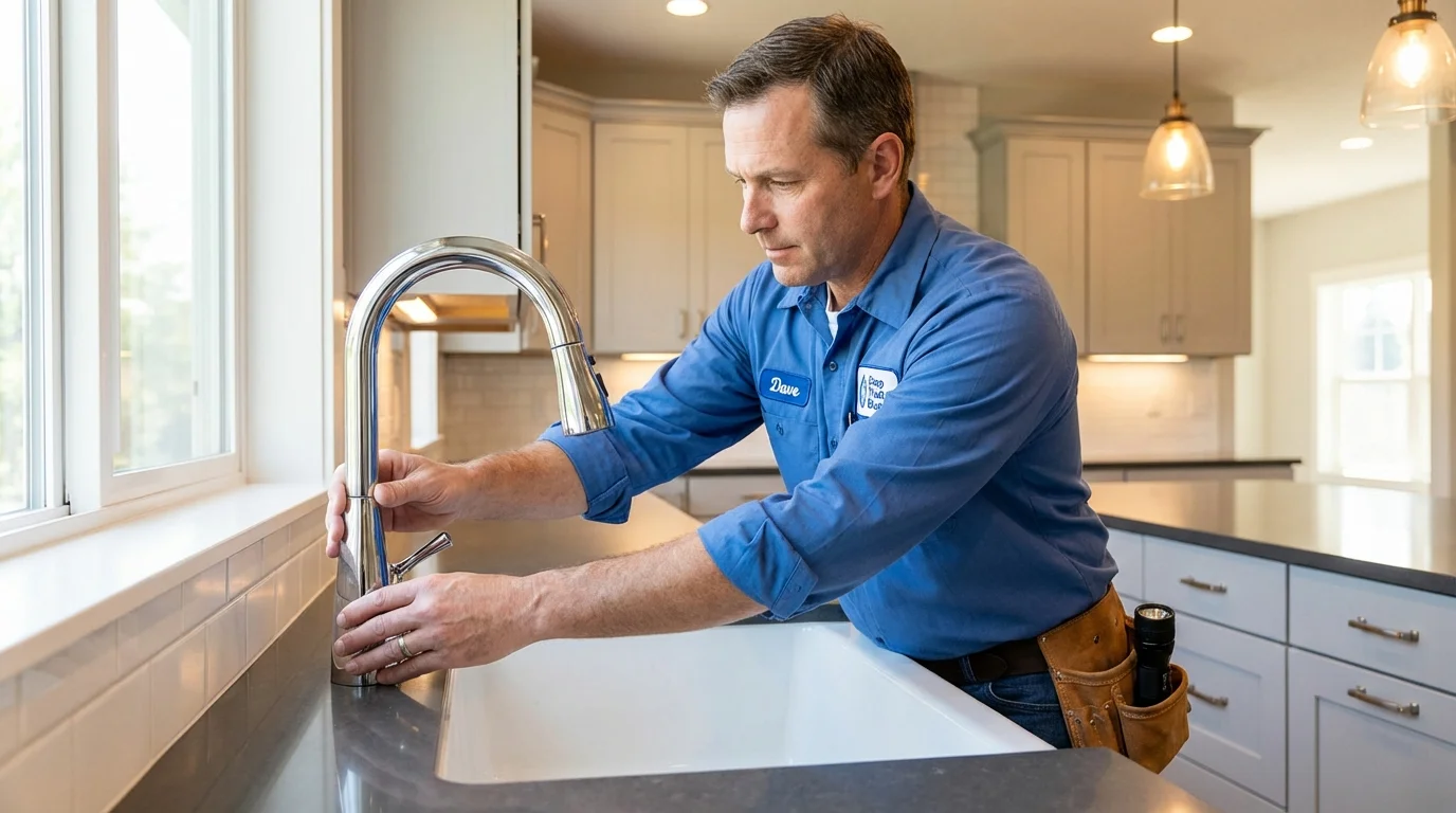Kitchen faucet installation by Johns Plumbing LLC in Dallas Center