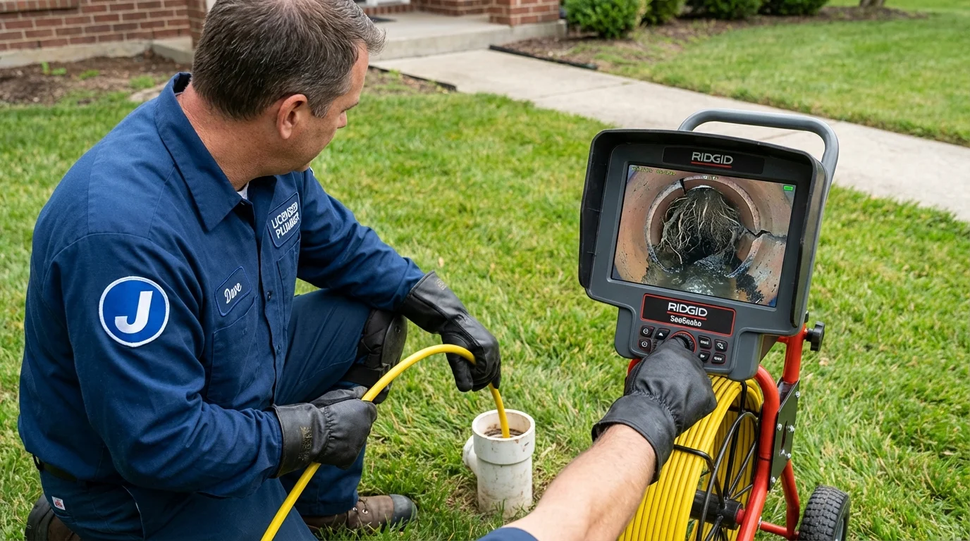 Sewer camera inspection being performed by Johns Plumbing LLC in Dallas Center
